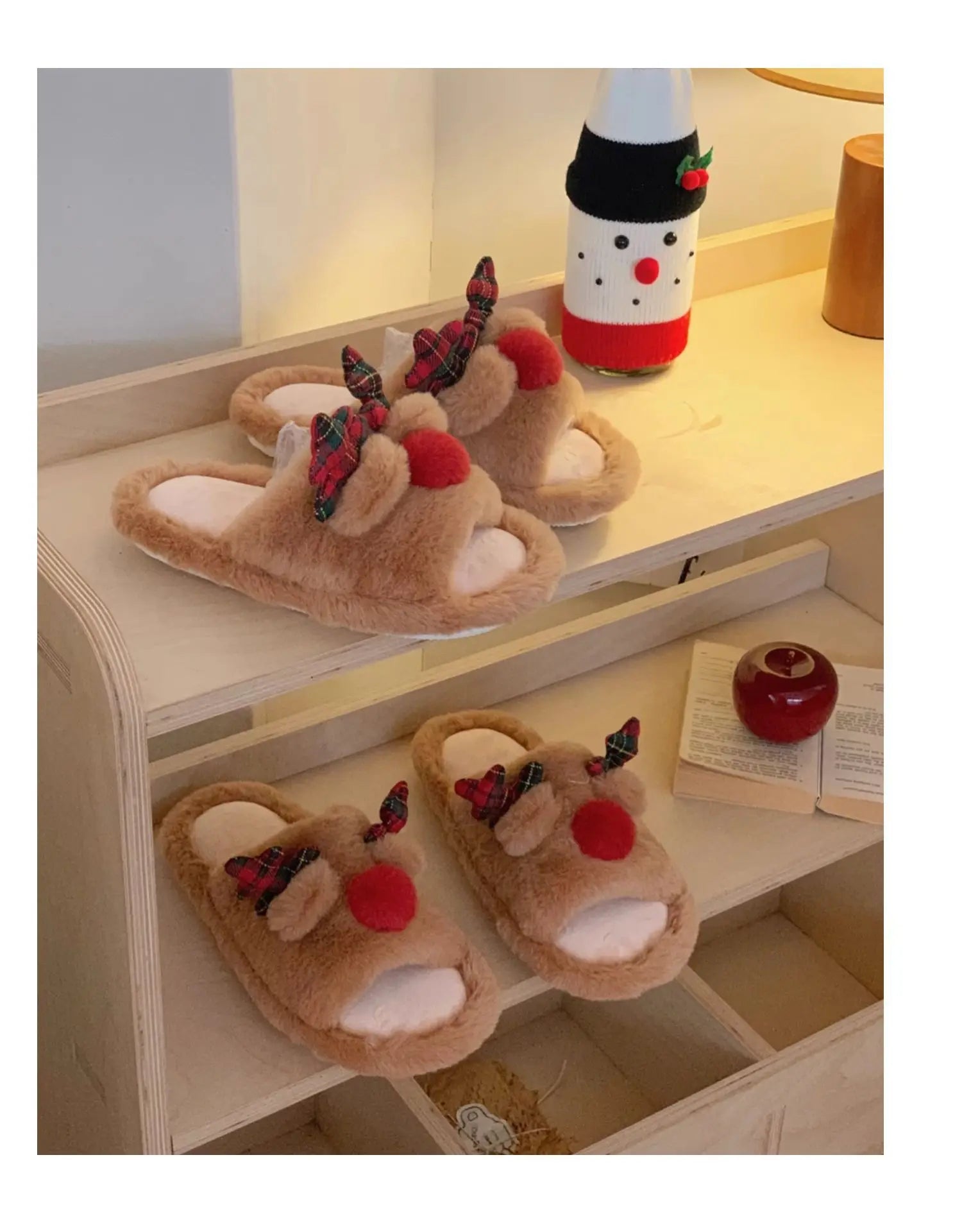 Fur Reindeer Slippers