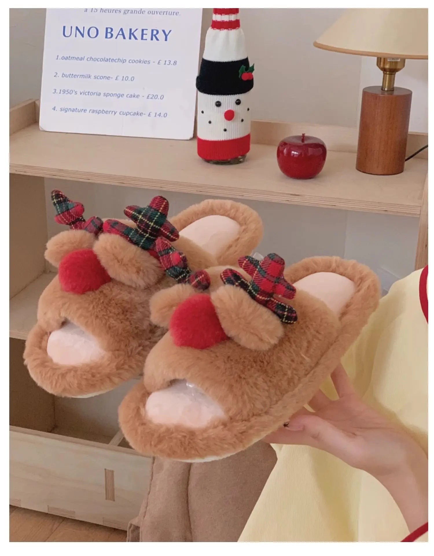 Fur Reindeer Slippers