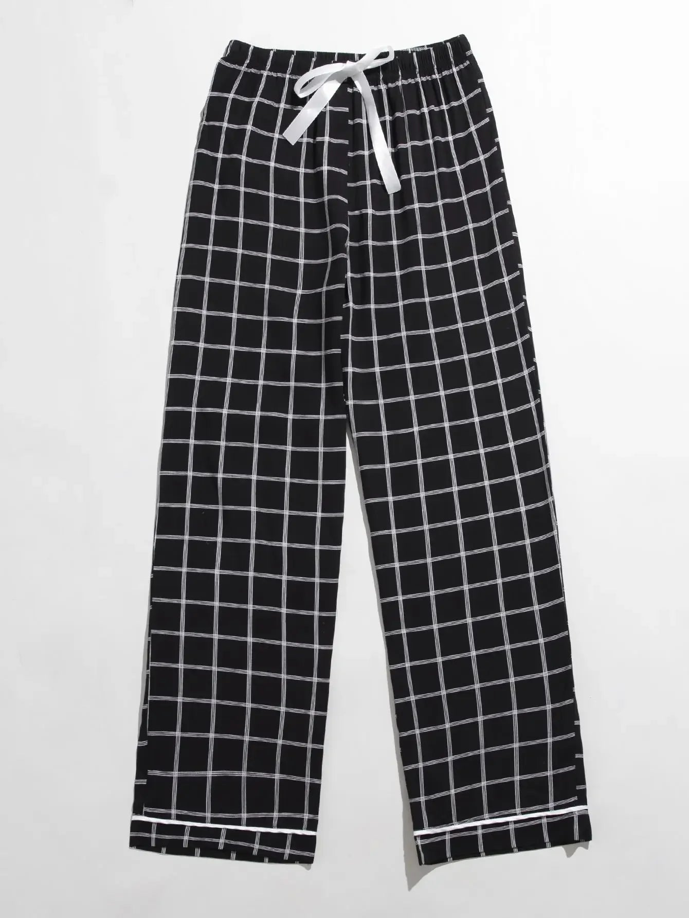 Plaid Black & White Pajama Pants