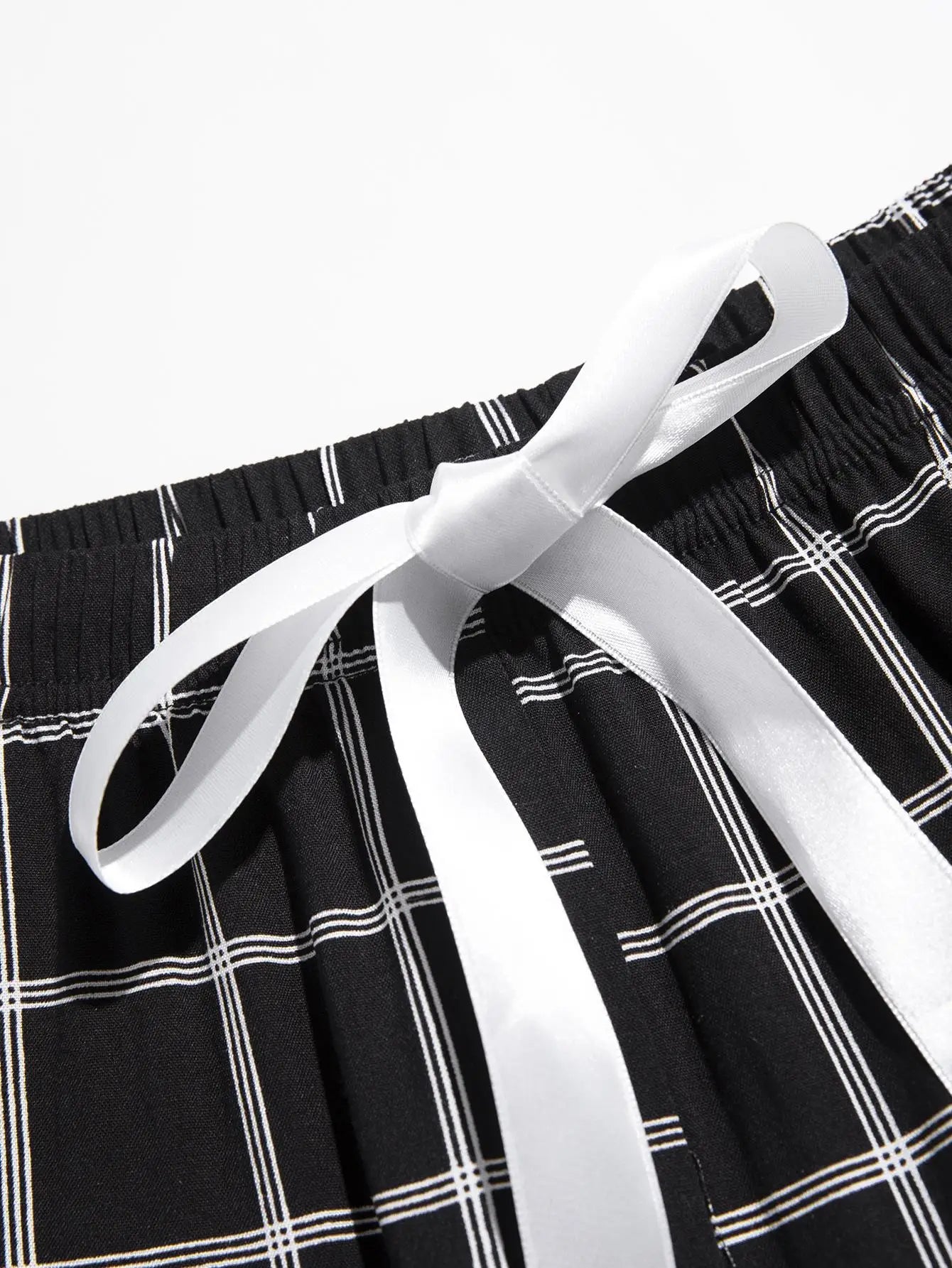 Plaid Black & White Pajama Pants