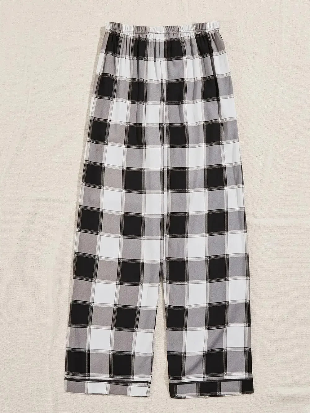 Plaid Black & White Pajama Pants