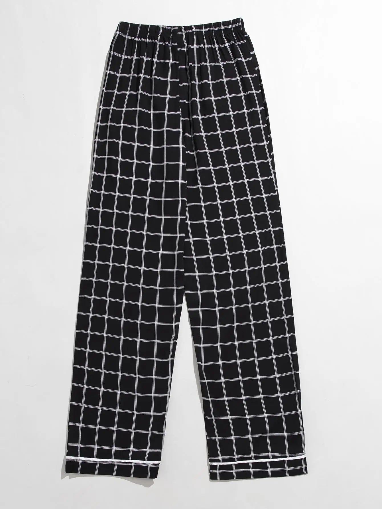 Plaid Black & White Pajama Pants