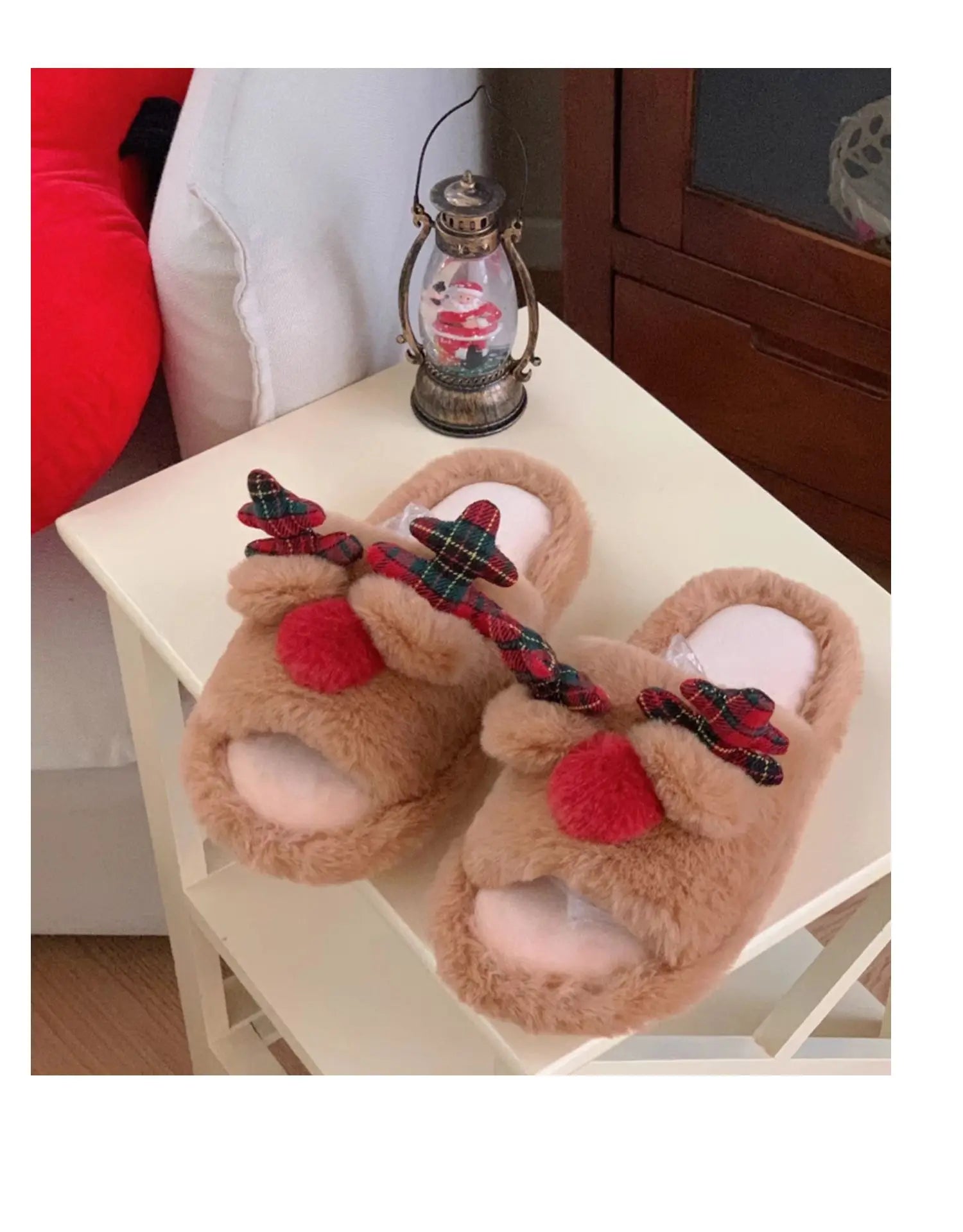 Fur Reindeer Slippers