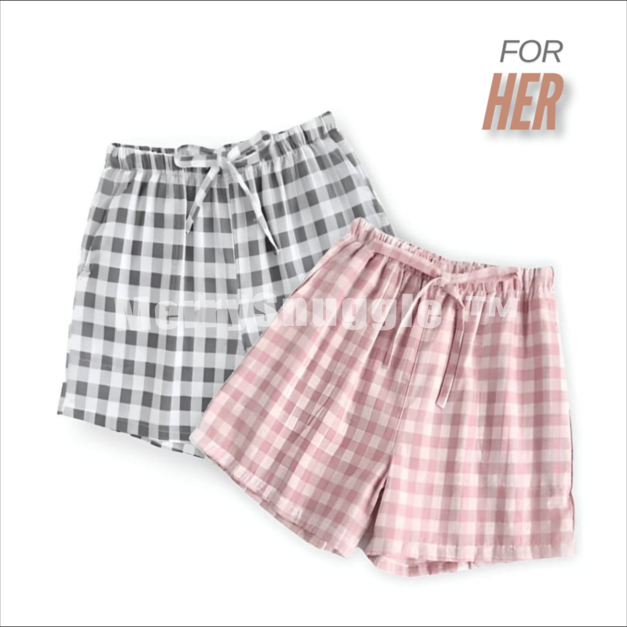 Plaid Pajama Shorts For HER